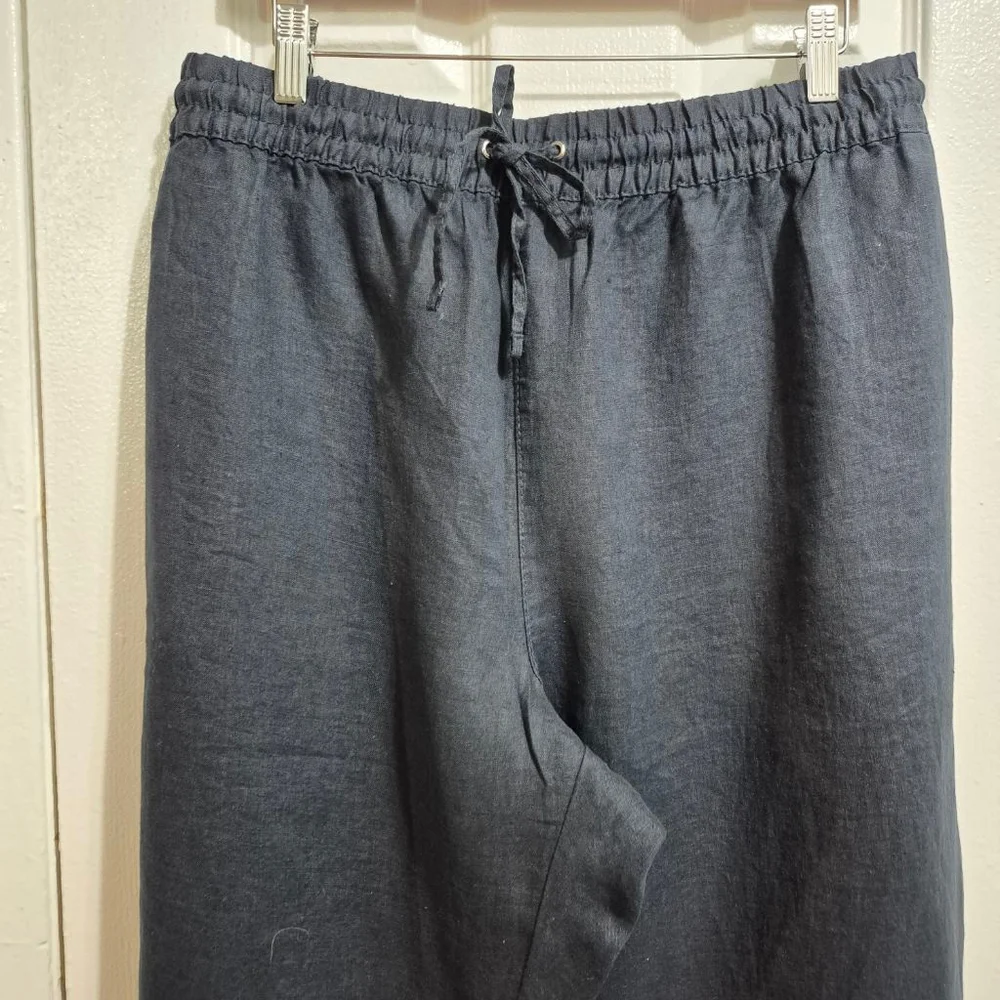 Women's H&M Navy Linen Trousers Plus Size XXL
